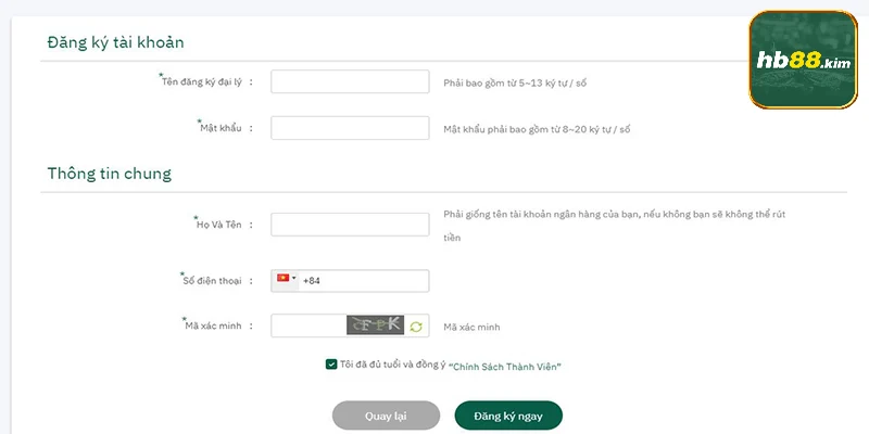 Cách đăng ký làm đại lý tại nhà cái hb88 dễ dàng
