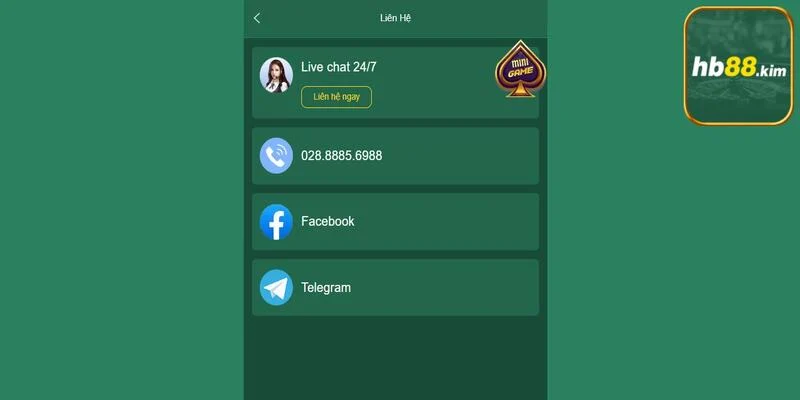 Người chơi hãy liên hệ với CSKH hb88 nếu gặp rủi ro