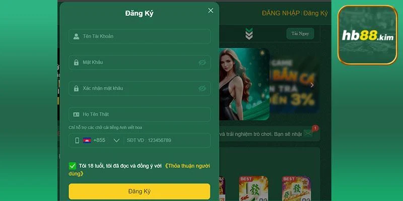 Quy trình đăng ký nhà cái hb88 trên máy tính rất dễ