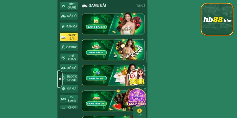 Hb88 hợp tác với nhiều nhà phát hành game nổi tiếng
