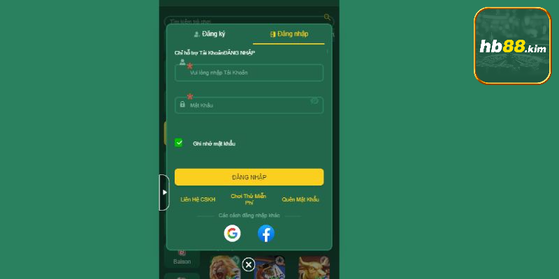 Người chơi đăng nhập tài khoản vào nhà cái hb88